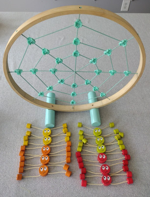 HTF Hape HAPE Skinny Legs Toss Game Wood Game-Missing One Yellow Spider RARE