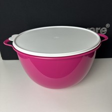 Tupperware Thatsa Bowl Jumbo 59 tazze Mega rosa brillante con guarnizione bianca nuova