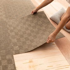 24" x 24" Indoor/Outdoor 0.25" Pile Height, Peel and Stick Carpet Tile, Brown