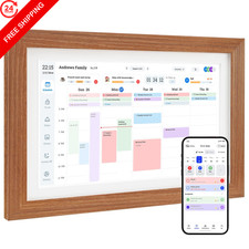 Digital Calendar Smart Chore Chart, 10.1'' Touchscreen 10.1 inch, Teak
