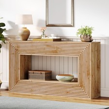 Bauernhaus Konsolentisch, Schmaler Sofatisch mit Lagerung, 150 x 30 x 83 cm