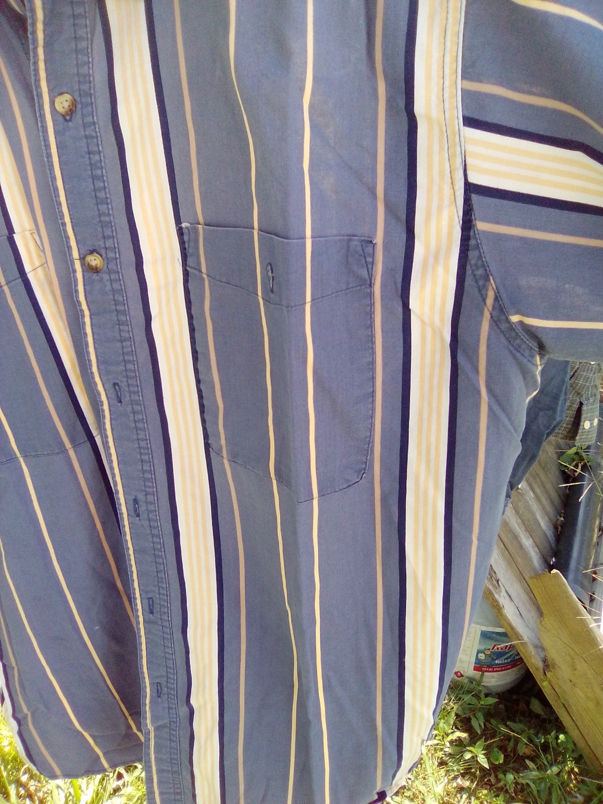 90s Vintage Basic Edition Striped Button-down Lon… - image 11