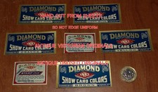 7 DIFFERENT ANTIQUE  VICTORIAN DIAMOND INK  COLOUR  LABELS COPAL FINISH VERSIONS