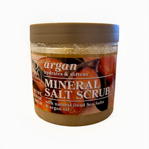 Dead Sea Collection Argan Mineral Salt Scrub 23.28 oz Exfoliating Glow Hydrating