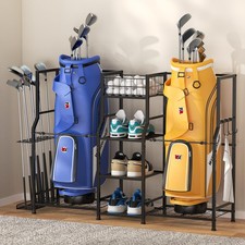 samstar Golf Storage Garage Organizer, Golf Bag Storage Stand 2 Golf Bags and...