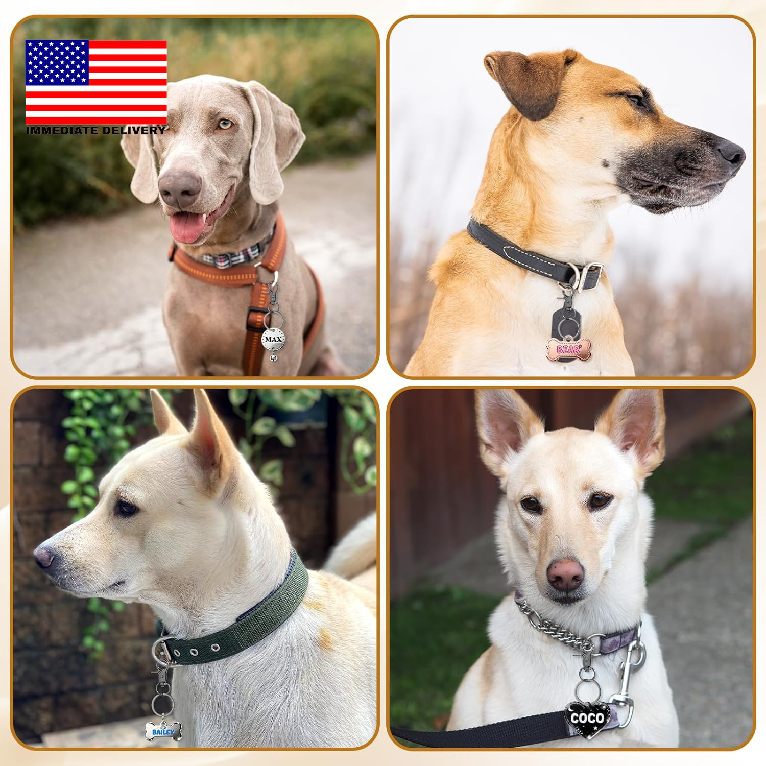 4 Pcs Dog Tag Clip for Collar, Pet ID Name Dog Tag Clip, Buckle Quick Clips with