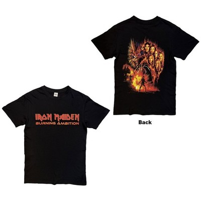 IRON MAIDEN - Burning Ambition Text Logo T-Shirt OFFICIAL MERCHANDISE