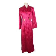 Vintage Kamore Size 14 Quilted Pink Satin Robe