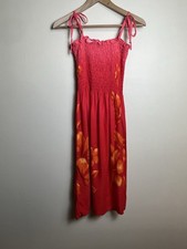Hibiscus Collection Hawaii Smocked Sundress One Size Tropical Hawaiian Rayon