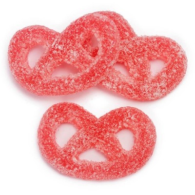 Bayside Candy Gummy Raspberry Pretzels - Gummi Raspberry Jelly Pretzels