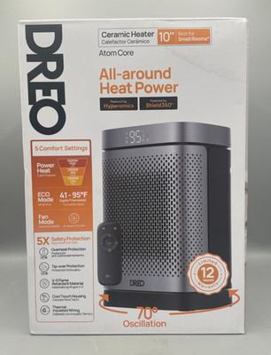 Dreo 1500W Atom Core Portable Oscillating Ceramic Heater 10'' with Remote