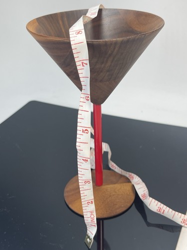 David Rasmussen Martini Glas Nussbaum Holz Cocktail roter Stiel Handarbeit MCM - Bild 7 von 7