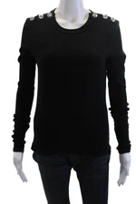 Veronica Beard Women Pullover Sweater Black Crew Neck Long Sleeve Size S
