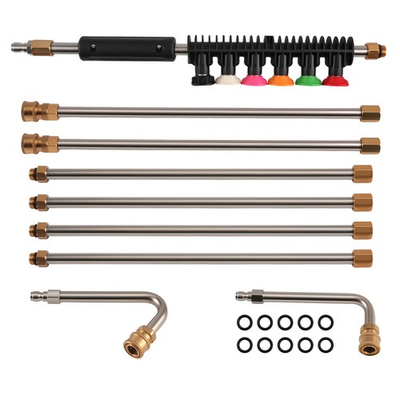 #ad Pressure Washer Lance Kit 4000PSI 6 Spray Tips Stainless Steel Curved Rod $29.50