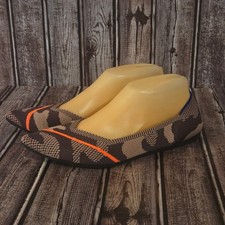 Sz 8 Womens Rothy's The Point Camo Brown Orange Stripe Comfort Flats Excellent