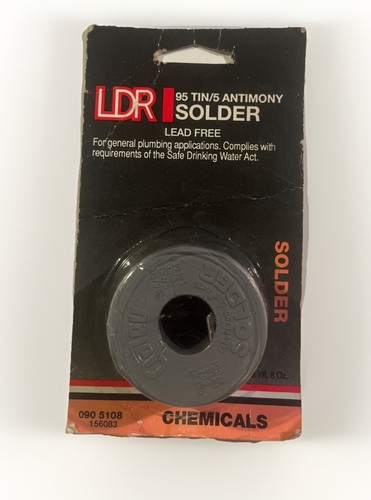 LDR Silver Solder Lead Free for Plumbing 8 oz Roll - 95 Tin / 5 Antimony - New