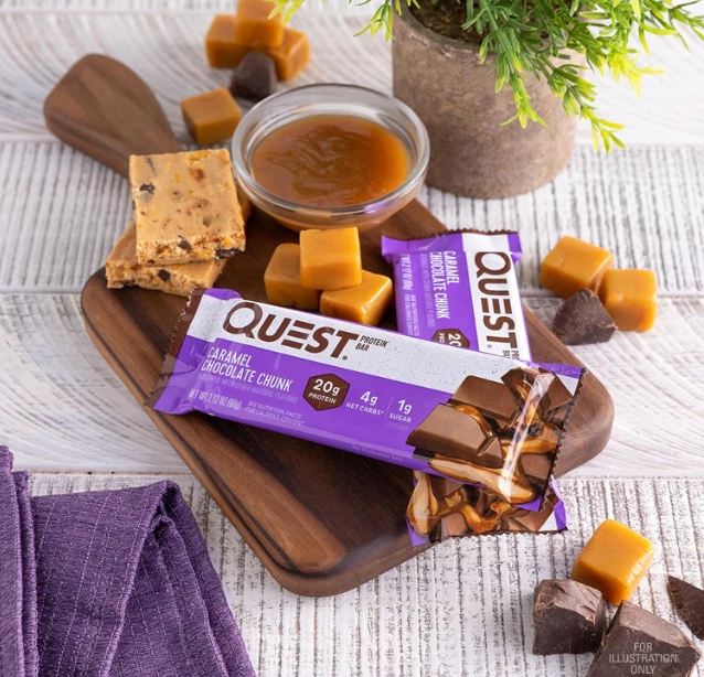 Barritas proteicas Quest Nutrition, trozo de chocolate con caramelo, 12 unidades, altas en proteínas Foto 4 de 4