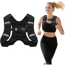 Adjustable Weighted Vest 6lb to 20lb for Women Men with Reflective Stripe for