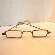 Vintage Wire Rim Glasses Rectangle Shaped Made In Hong Kong Hipster Santa