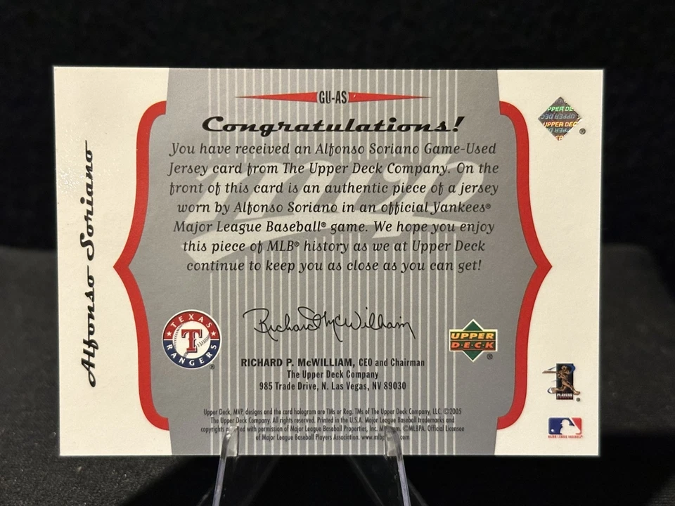 2005 Alfonso Soriano Upper Deck MVP Jersey #GU-AS - Image 2 of 2