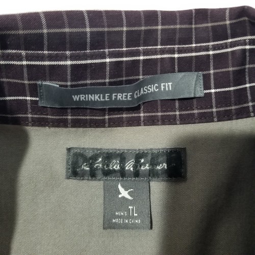 Camicia Eddie Bauer uomo TL grande alta antirughe vestibilità classica bottoni plaid lotto 3 - Foto 9 di 15