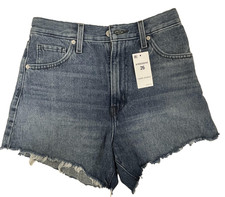 Levi's High Waisted Mom Shorts Womens 26 Blue Denim Cutoff Frayed High Rise NWT