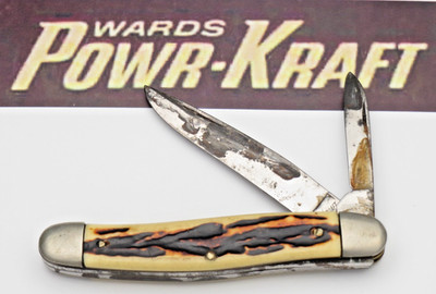 Vintage POWR KRAFT USA Small Jack Knife - Camillus Made for Montgomery Ward