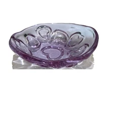 Fire and Light Recycled Glass Heart Puka Bowl Lavender