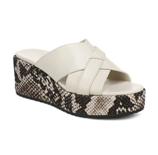 Best Sales Vionic Shoes Women's Dawn Wedge Slide Sandal - Cream Leather