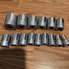 SNAP ON TOOLS SW 15 PIECE 1/2" DRIVE 12 POINT SHALLOW SOCKET SET 7/16 To 1 1/4