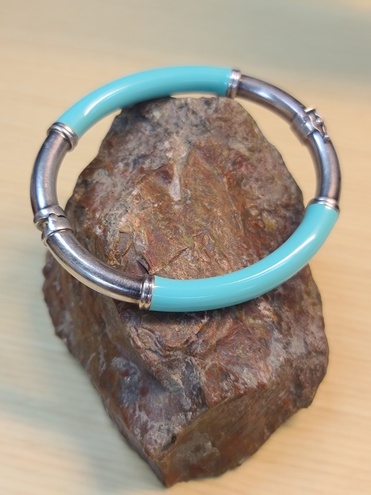 Sterling 925 Solid Silver Hinged Bangle Bracelet … - image 6