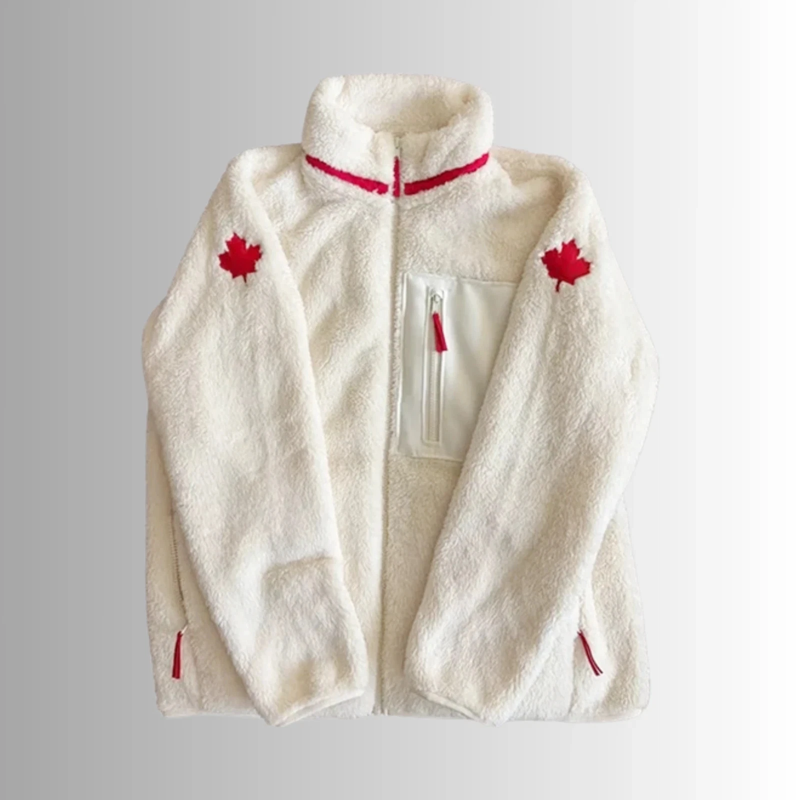 Shane Hollander Sherpa Jacket: Maple leaf & Canada, Heated Rivalry Jacket