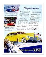 Poster pubblicitario auto vintage anni '40 stampa artistica da parete...