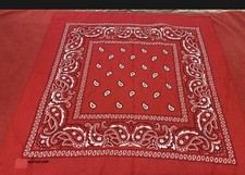 6  Bandana Cotton Paisley Red Double Sided Scarf Head Neck Face Mask 21  x21  