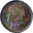 1883-O Morgan Silver Dollar CAC Grading MS64 Crazy Rainbow Toning