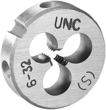 6-32 UNC round Die, Machine Thread Right Hand Threading Die, Alloy Steel Screw T
