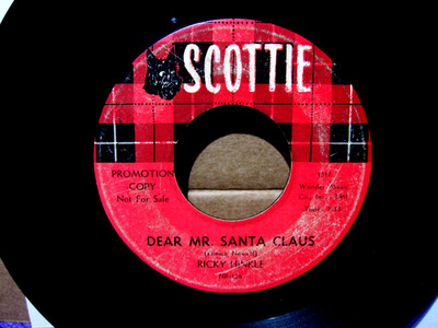 RICKY HINKLE PROMO 45 Twelve Days of Christmas /Dear Mr Santa Claus 1960 SCOTTIE