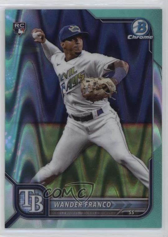 2022 Bowman Chrome Aqua RayWave Refractor /199 Wander Franco #10 Rookie RC 05gv