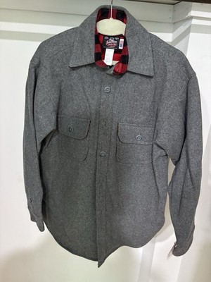 NWT Johnson Woolen Mills Gray Lined Wool Flannel Shirt Jacket USA Men s Medium