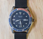 Vintage SEIKO 8123 6109 Pepsi Stainless Steel Skin Diver Quartz Watch