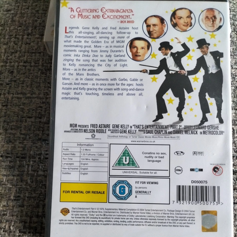 Thats Entertainment, Part II [1976] DVD. UK Release, New and Sealed  - Image 2 of 3