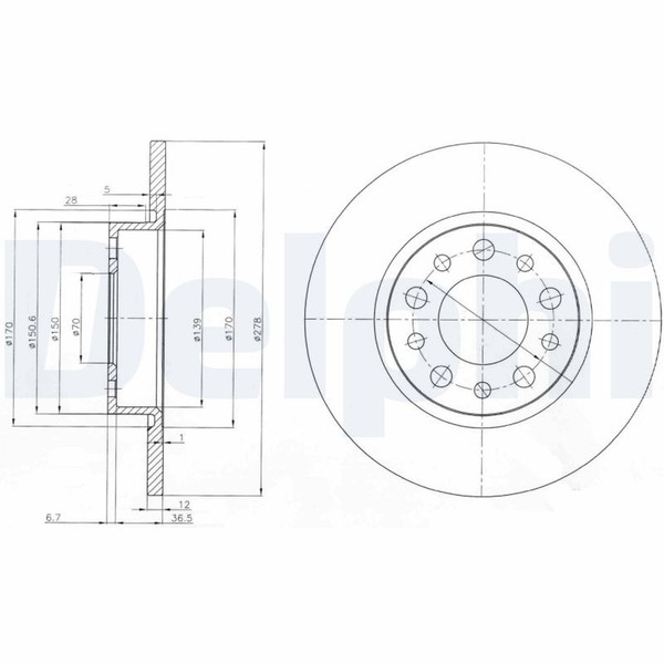 2X Bremsscheibe Delphi BG3994 FüR Giulietta 500X 159 Fiat Alfa Spider Brera Jeep-image