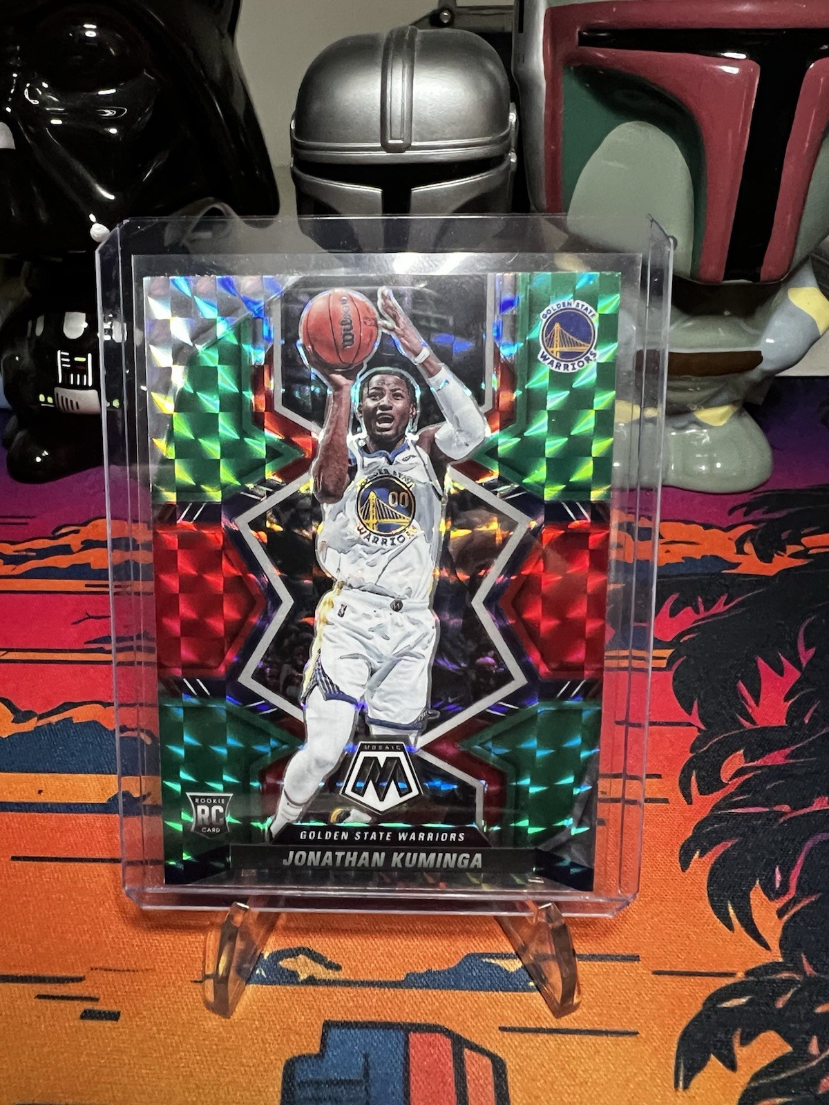 2021-22 Panini Mosaic #205 Jonathan Kuminga Choice Red & Green RC (I)