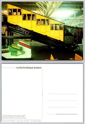 Pilatus Railway Steam Rack Railcar 1889 Luzern Swiss Transport Museum Postcard