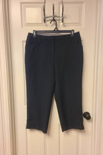 CATO Sz 14 Dress Black Mid Rise Cropped Pants EXC COND Dressy Capri size 14
