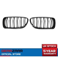 FRONT KIDNEY GRILLE GRILL Compatible with BMW F10 F11 5 SERIES 11-16 GLOSS BLACK