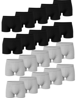 Herren Boxer Shorts 4er | 6er | 8er | 10er Set   Baumwolle   Schwarz oder Grau