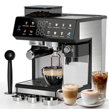 Imagen de Bluebow 20-Bar Espresso Machine with Built-In Burr Grinder, Automatic Milk