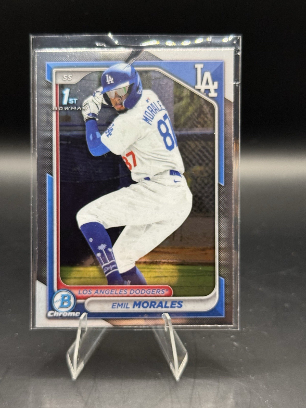 2024 Bowman Chrome Emil Morales 1st Bowman BCP-221 Dodgers Prospect