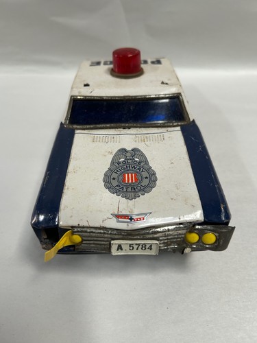 Vintage Battery Operated Tin Toy Chevy Impala Highway Patrol Police Car (A15) - Picture 7 of 13